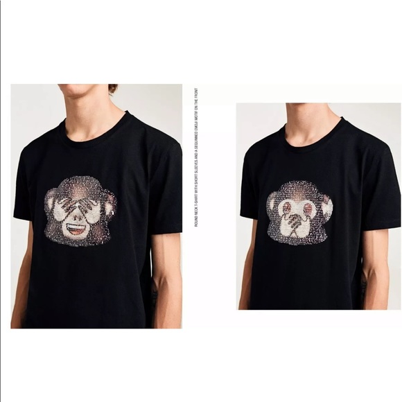 Zara | Shirts | Zara Mens Emoji Black 